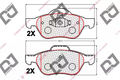 Комплект тормозных колодок DJ PARTS BP2115